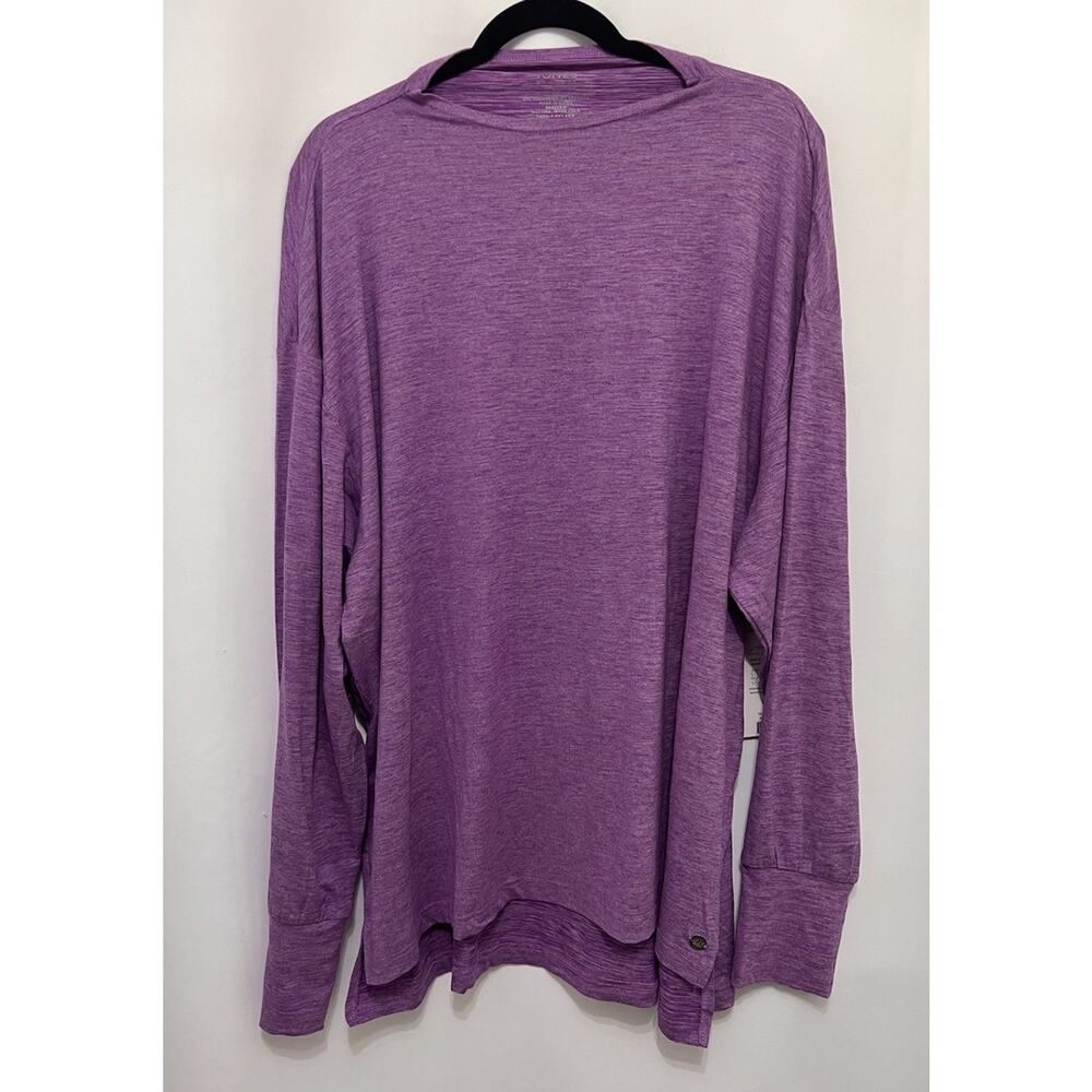 NWT Women's Plus Long-sleeve Brushed Tunic Top Purple 3XL - Picture 1 of 4